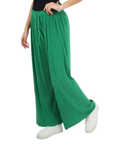Pleated wide leg trousers