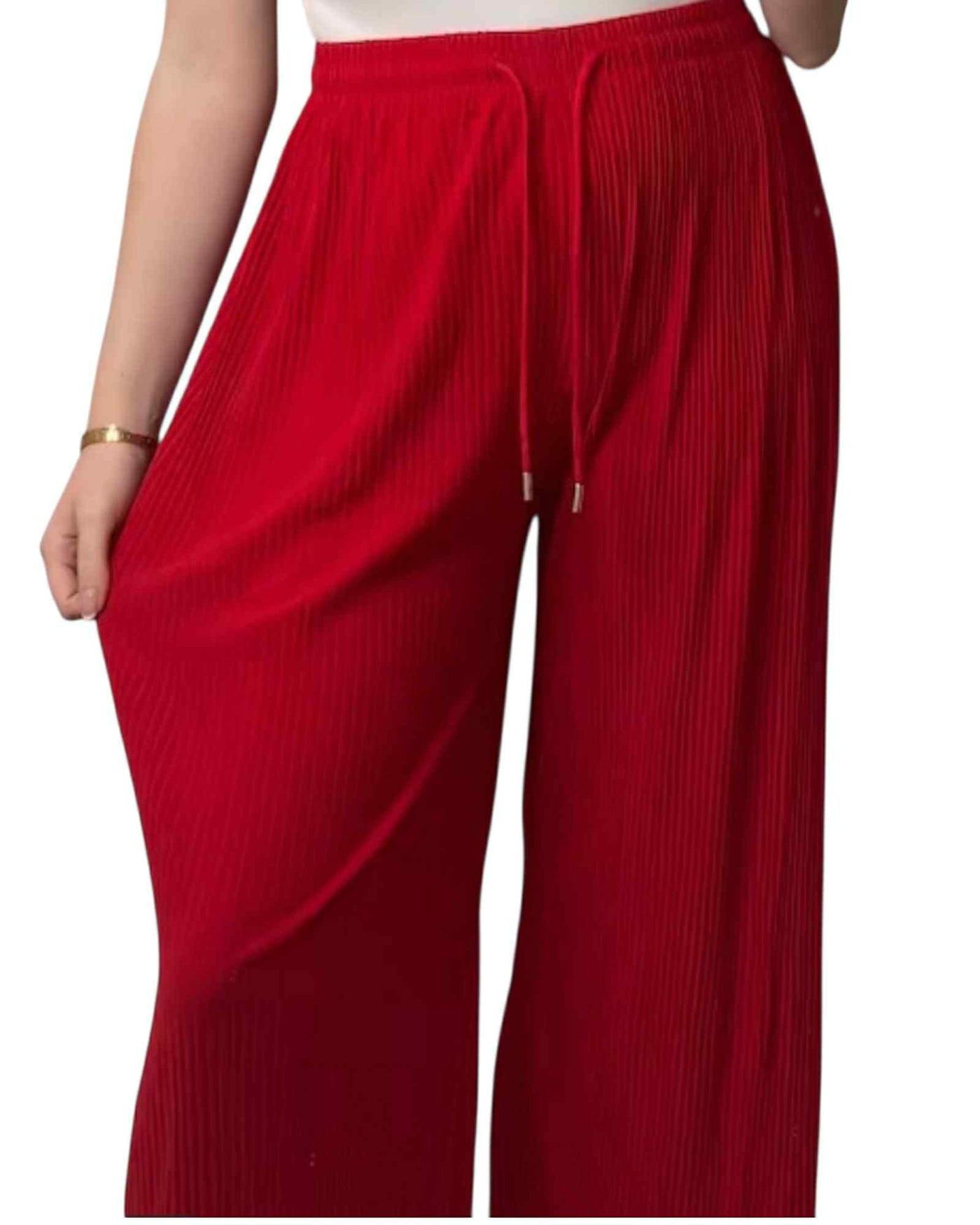Pleated wide leg trousers