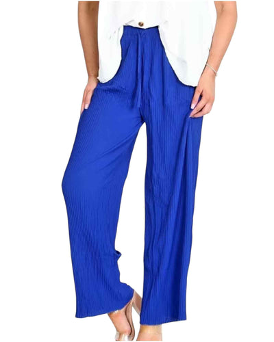 Pleated wide leg trousers