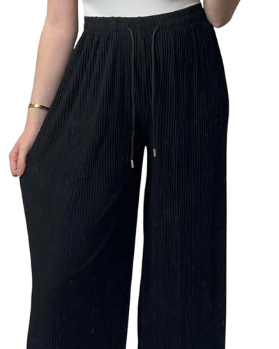 Pleated wide leg trousers
