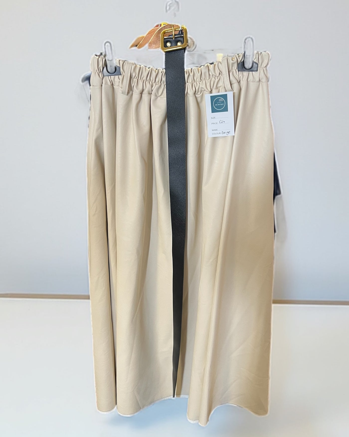 Jasmine leather look maxi skirt
