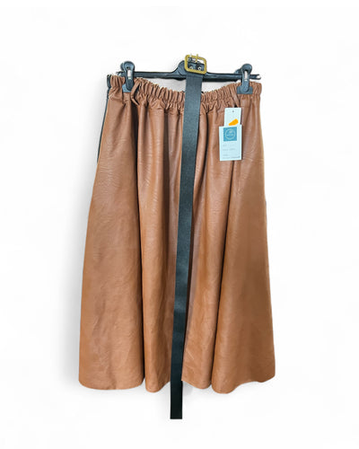 Jasmine leather look maxi skirt
