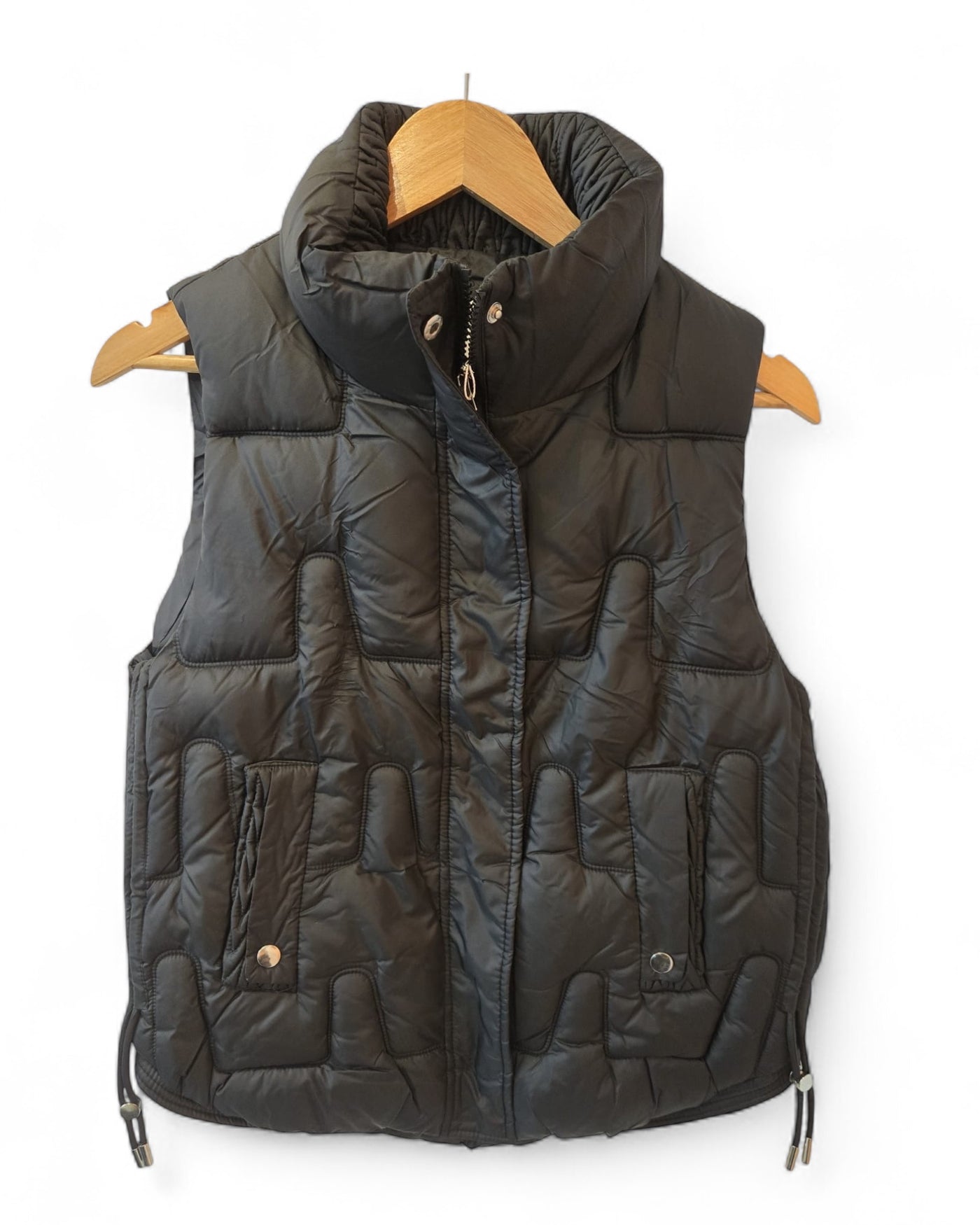 Women’s quilted padded gilet black colour, high collar, full zip – The Boutique at No 83