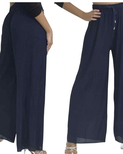 Pleated wide leg trousers