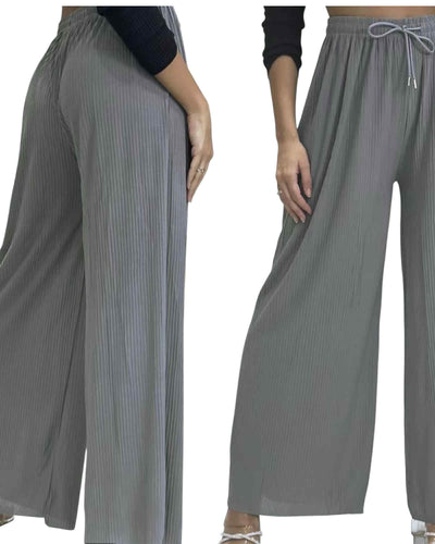 Pleated wide leg trousers