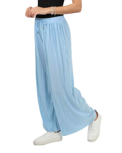 Pleated wide leg trousers
